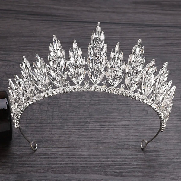 Elegant Crystal Leaf Bridal Tiara and Headband for Weddings and Prom